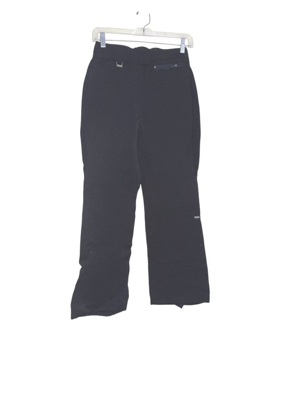 Fera Womens Black Wool-Blend Ski Pants Size 10R With Zipper Pockets & Belt Loops